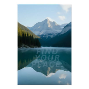 Finden Sie Ihren Frieden — Minimalistischer Berg- Poster