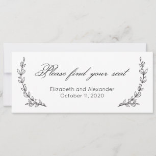 Finden Sie Ihren Platz. Bläserne einfache Hochzeit Einladung