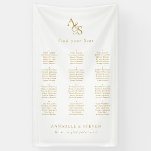 Finden Sie Ihren Platz! Monogramm Weiße Hochzeit Banner