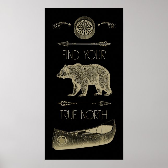 Finden Sie Ihren richtigen North Canoer Bären Arro Poster (Vorne)
