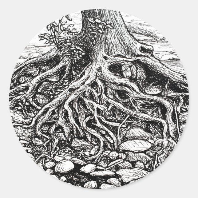 Finden Sie Ihren Roots Trecker Runder Aufkleber (Vorderseite)