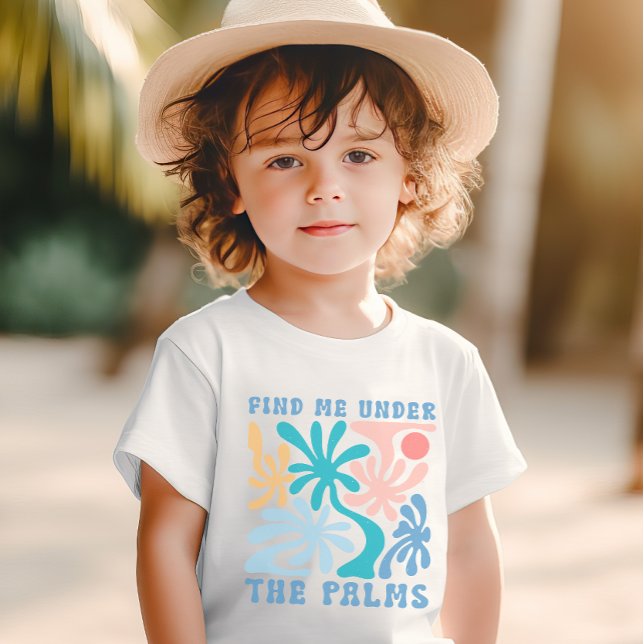 Finden Sie mich unter dem Sommerthema der Palms-Ki T-Shirt (Find me under the Palms kids summer theme T-Shirt)