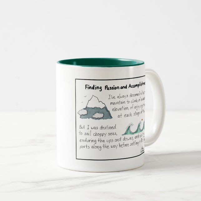 Finden von Leidenschaft und Durchführung Zwei-Ton Zweifarbige Tasse (VorderseiteRechts)