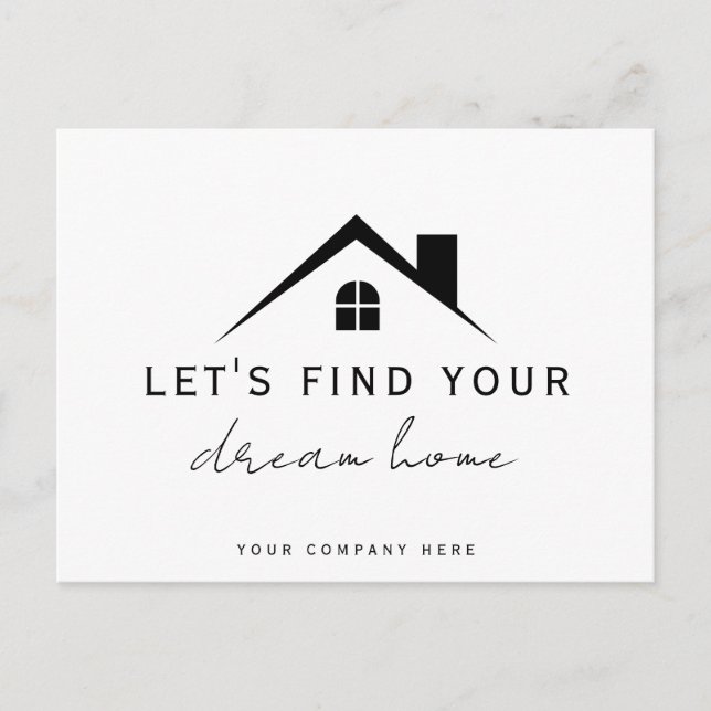 Finden wir Ihre Dream Zuhause Realty Postcard Postkarte (Vorderseite)