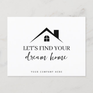 Finden wir Ihre Dream Zuhause Realty Postkarte