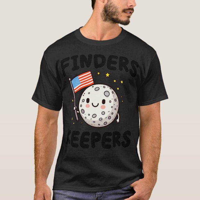 Finders Keepers Niedlicher Kawaii-Mond mit einer a T-Shirt (Vorderseite)