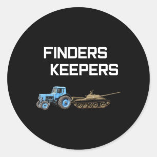 Finders Keepers - Ukrainischer Traktor Russischer  Runder Aufkleber