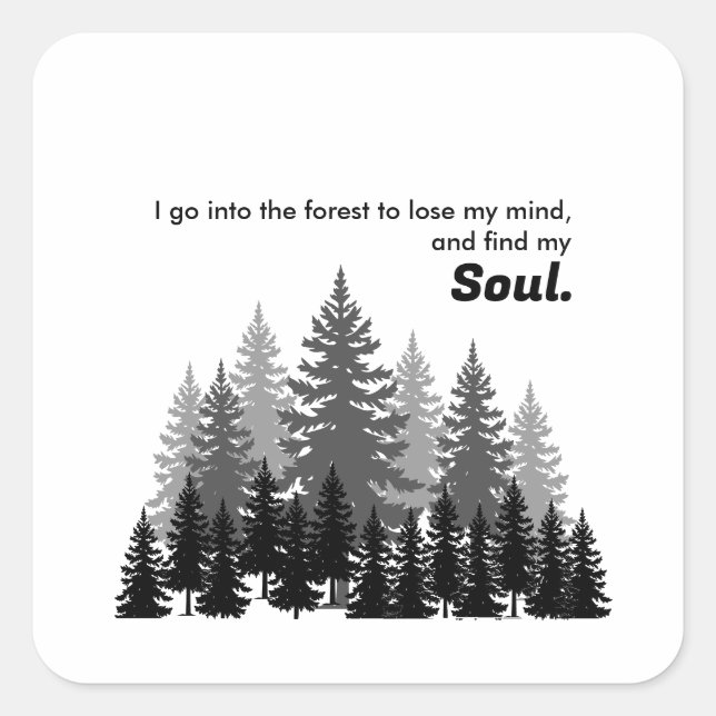 finding soul in mountains quadratischer aufkleber (Vorderseite)