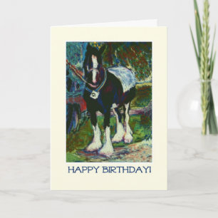 Fine Art Birthday Card - Shire Horse Karte