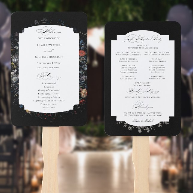 Fine Art Black Floral Calligraphy Fächer (Von Creator hochgeladen)