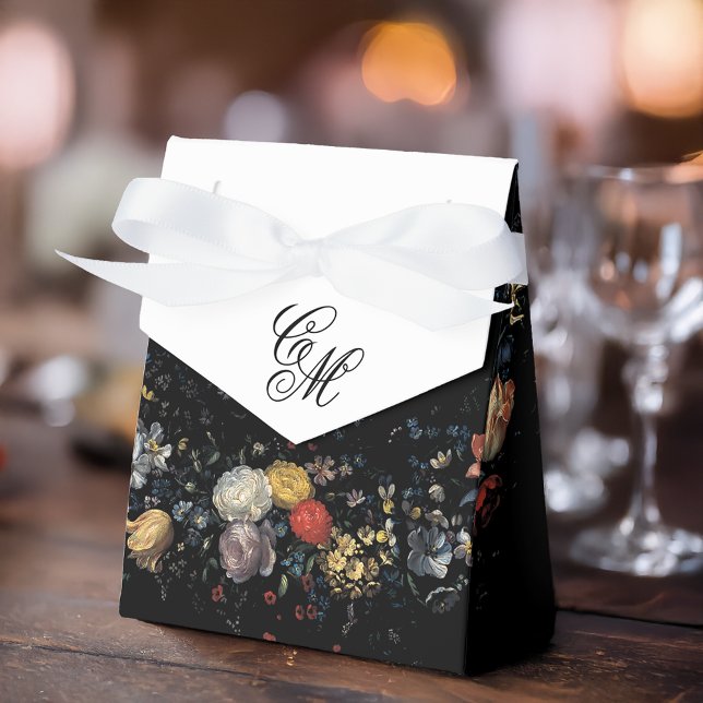 Fine Art Black Floral Calligraphy Geschenkschachtel (Von Creator hochgeladen)