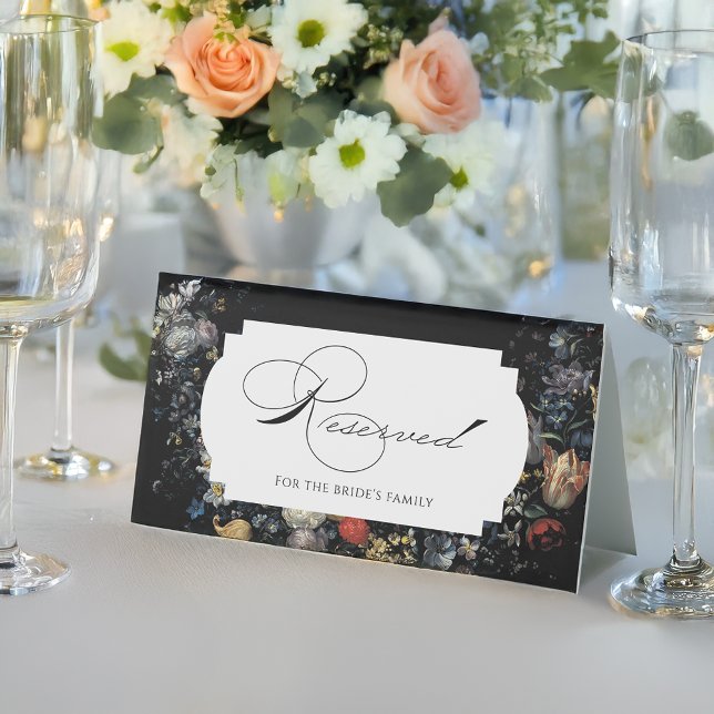 Fine Art Black Floral Calligraphy Tischaufsteller (Von Creator hochgeladen)