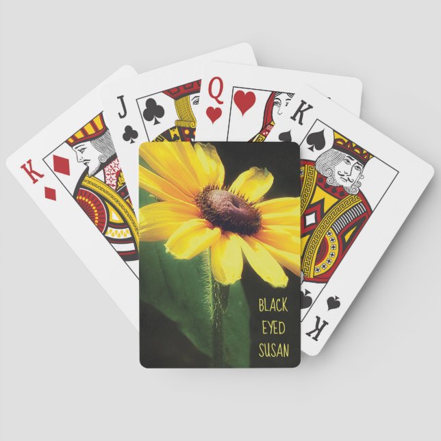 Fine Art Black Mit Augen Susan Yellow Foto Spielkarten (Rückseite)
