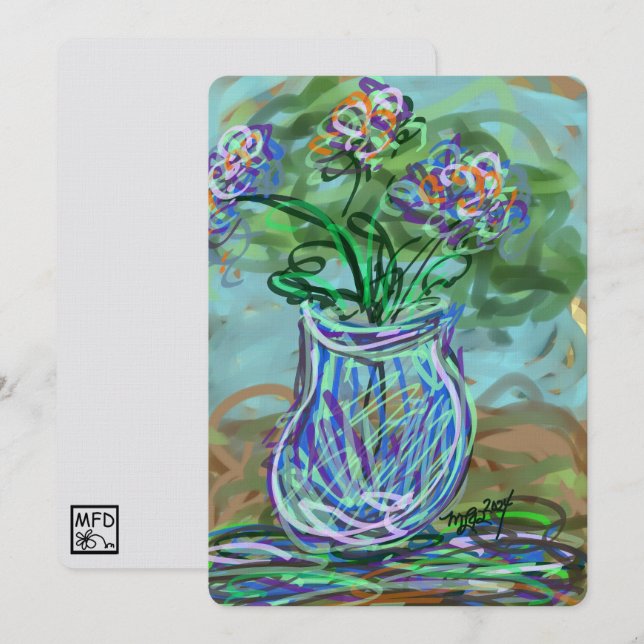 Fine Art Bright FloRAL Dopamin Dekoration Zeitgenö (Vorne/Hinten)
