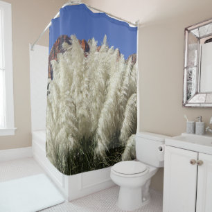 Fine Art Foto Weißer Zierpampas Grass Utah Duschvorhang