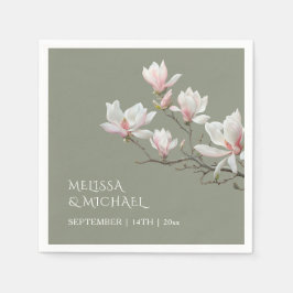 Fine Art Magnolie Hochzeit Serviette
