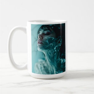 Fine-Art-Mode Frauenporträt Kaffeetasse