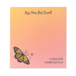 Fine Art Monarch Butterfly Inspiriere Gelb Notizblock