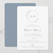 Fine Art Monogram Dusty Blue Engagement Party