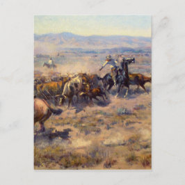 Fine Art Roundup von Charles Marion Russell Postkarte