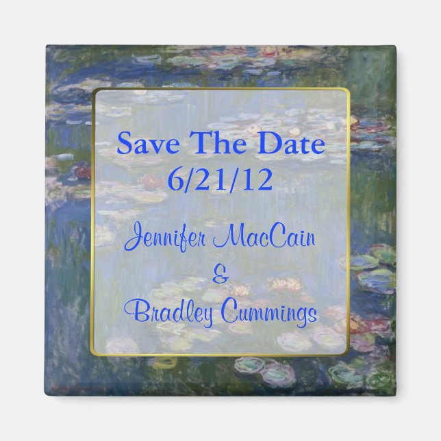 Fine Art Water Lilies Wedding Save the Date Magnet (Vorne)