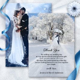 Fine Art Winter Wonderland Wedding Dankeschön Card Dankeskarte