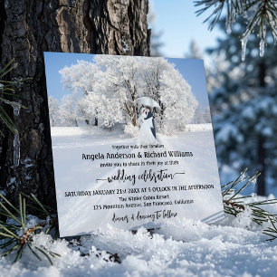 Fine Art Winter Wonderland Wedding Einladung