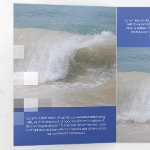Fine Blue Contemporary Transparency Dreifach Gefaltete Karte