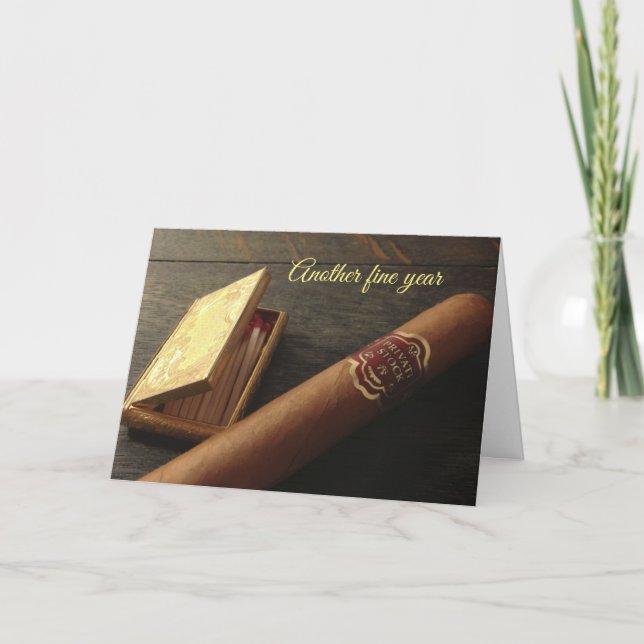 Fine Cigar Aficionado Smoker Geburtstagskarte Karte (Vorderseite)