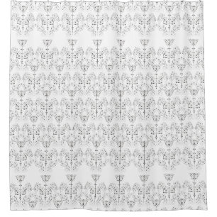 Fine Damask Muster schwarz + Ihr Backgr. Duschvorhang