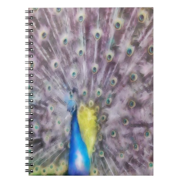 Fine Feather Peacock Paating Plumage Notizblock (Vorderseite)