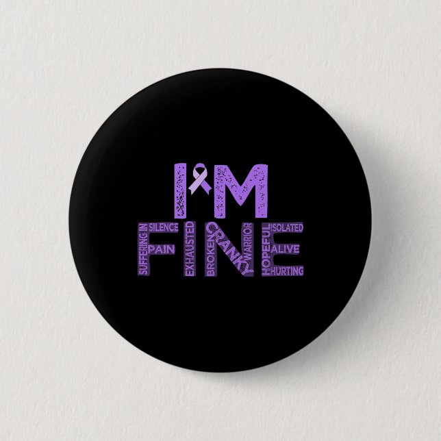 Fine Fibromyalgie Warrior Fibro Awareness Lila R Button (Vorderseite)