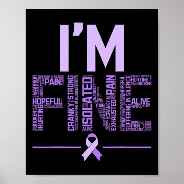 Fine Fibromyalgie Warrior Fibro Awareness Lila R Poster (Vorne)