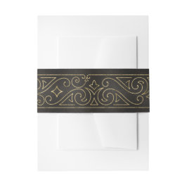 Fine Filigree Gold Border Wedding ID871 Einladungsbanderole