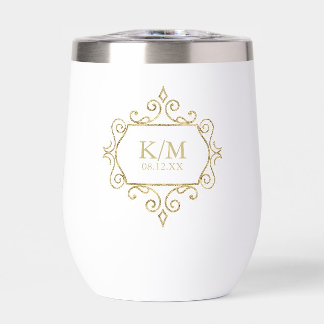 Fine Filigree Gold Wedding Initials ID871 (Vorderseite)