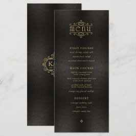 Fine Filigree Gold Wedding Menu V2 ID871