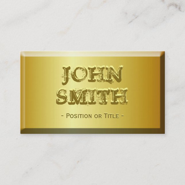 Fine Gold Brick Look mit benutzerdefiniertem Text Visitenkarte (Vorderseite)