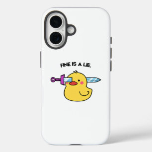 Fine Is a Lie - Drôle Humour foncé iPhone 16 Coque
