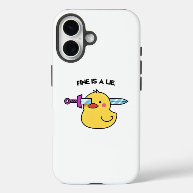 Fine Is a Lie - Drôle Humour foncé iPhone 16 Coque (Verso)