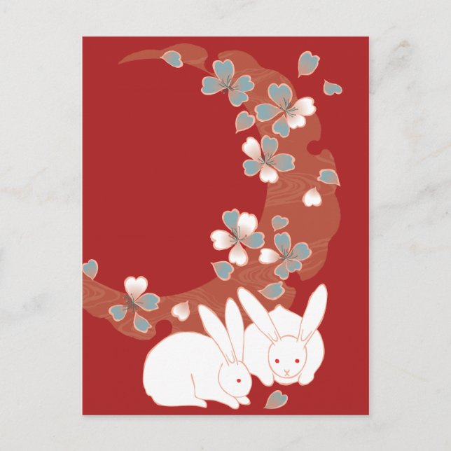Fine Japanisch Niedlich Cool Giro Retro Floral Postkarte (Vorderseite)