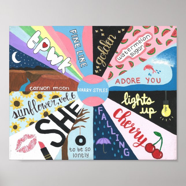 Fine Line Inspiriert Lüfterart Poster (Vorne)