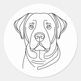 Fine Line Labrador Retriever Dog Runder Aufkleber