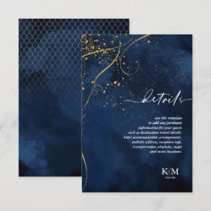 Fine Lines Gold Abstrakt Details Navy ID867 Begleitkarte