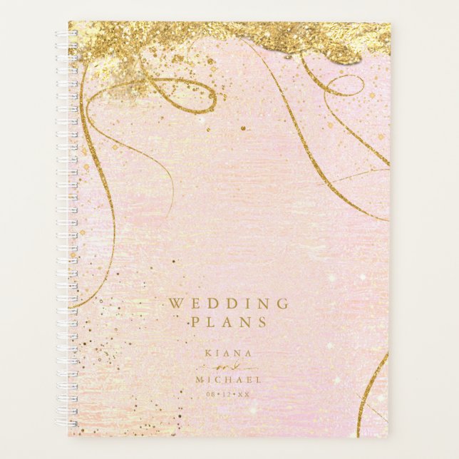 Fine Lines Gold Abstrakt Wedding Blush ID867 Planer (Vorderseite)