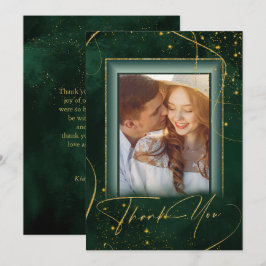 Fine Lines Gold Abstrakt Wedding Dank Grn ID867 Dankeskarte