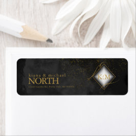 Fine Lines Gold Abstrakt Wedding V1 Black ID867