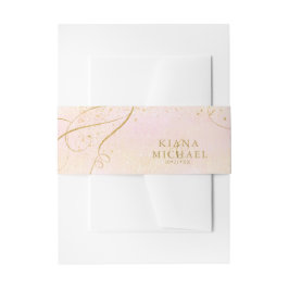 Fine Lines Gold Abstrakt Wedding V1 Blush ID867 Einladungsbanderole