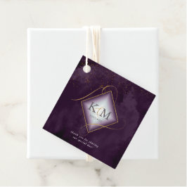 Fine Lines Gold Abstrakt Wedding V2 Plum ID867 Geschenkanhänger