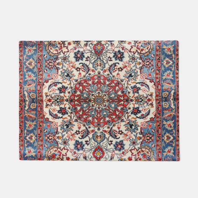 Fine Persian Baby Blue Red Tan Fußmatte (Vorderseite)