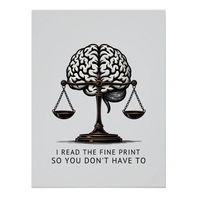 Fine Print Reader - Brain & Justice Edition Poster (Vorderseite)